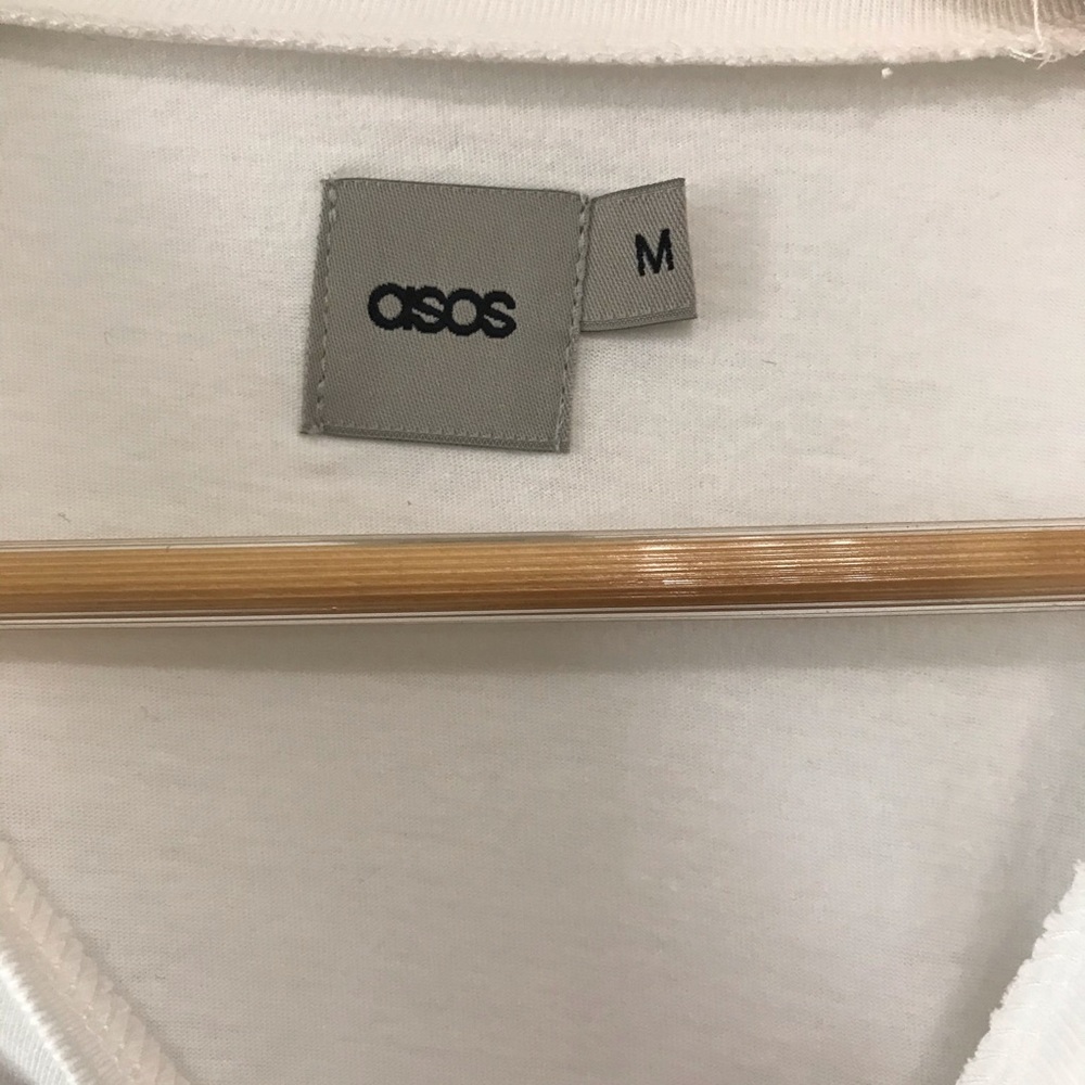 ASOS White 3/4 Sleeve Tee M - Picture 2 of 5